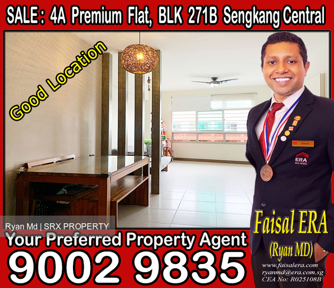 Blk 271B Sengkang Central (Sengkang), HDB 4 Rooms #194469992